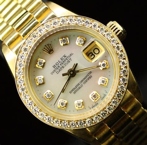 ladies rolex white gold large face|ladies gold rolex with diamonds.